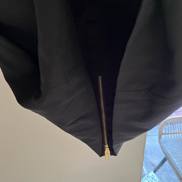 Banana Republic Black Wool Blend Cap Sleeve Sheath Dress Gold Exposed Zipper - Picture 4 of 5